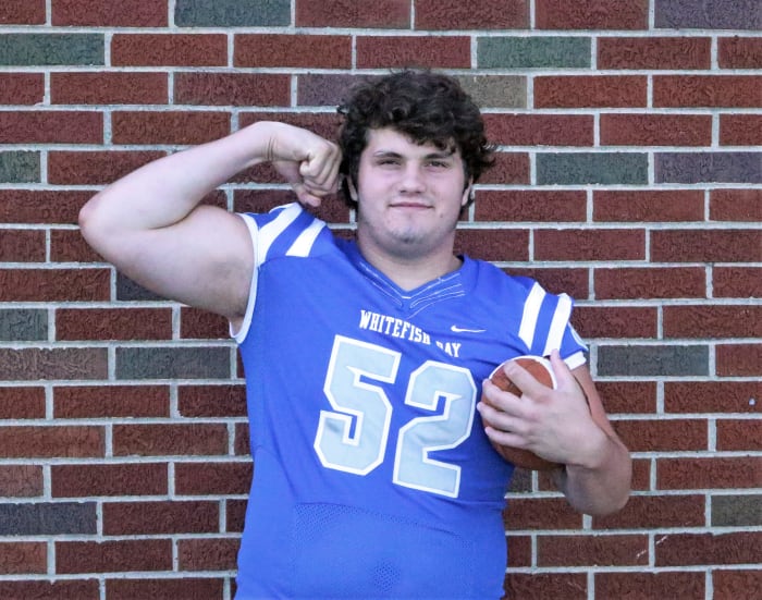 Whitefish Bay offensive lineman Joe Brunner (Credit: Curt Hogg / Now News Group via Imagn Content Services, LLC)